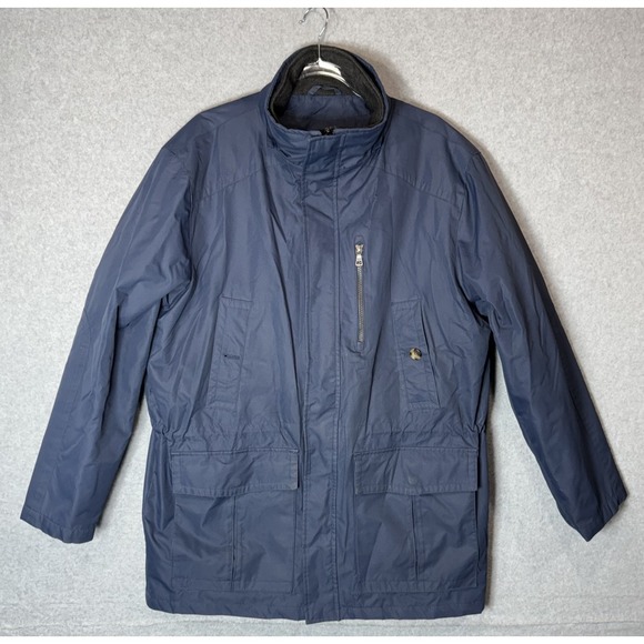 London Fog Jacket Mens Large Blue Quilted Lined Parka Zip Pockets‎ Winter Coat - Picture 1 of 12